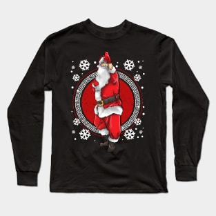 Karate Martial Arts Santa Claus Merry Christmas Long Sleeve T-Shirt